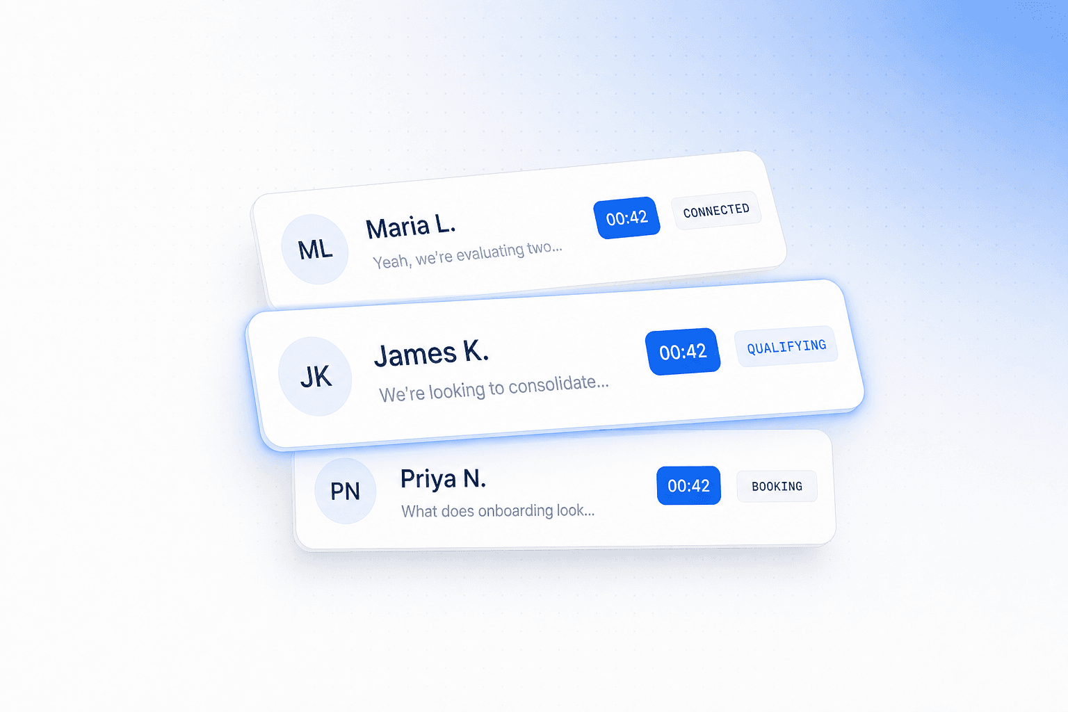 Live conversation feed